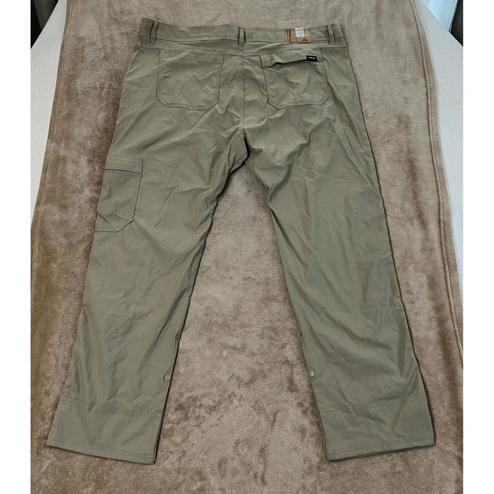 Prana Stretch Zion Slim PantII Men's 42x30 Sandbar Beige Tapered Cargo $95 NEW